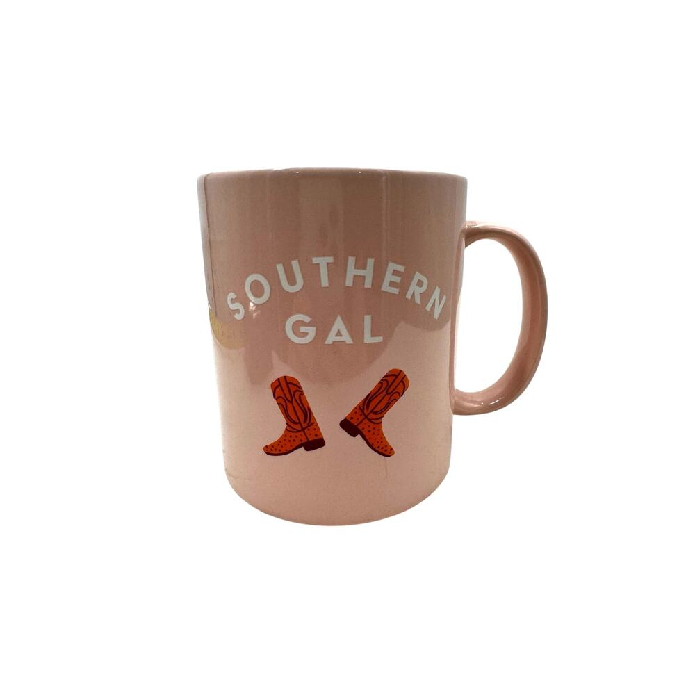 Southern Gal Target Mug Pink with Cowgirl Boots Ceramic Coffee Cup